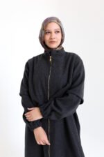 Zip-Front Felt Abaya - Image 4
